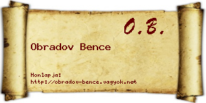 Obradov Bence névjegykártya